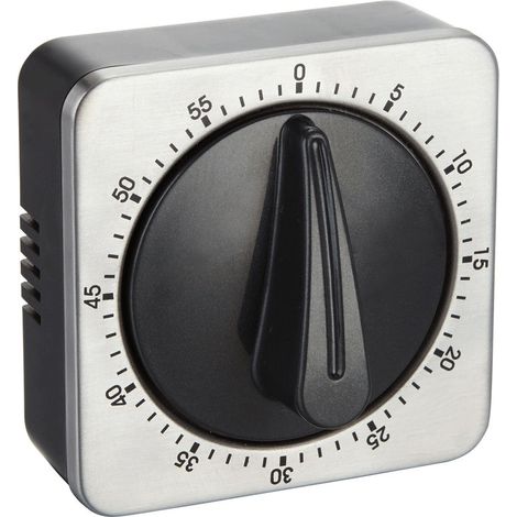 Minuteur de Cuisine Mécanique et Magnétique - INOX - Minuteur Aimanté - 60 Minutes