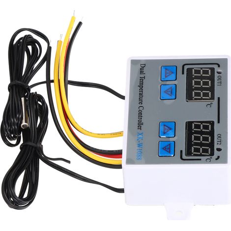 Thermostat de Régulation Chauffage et Climatisation avec Double Écran et Capteur NTC 10K 12V (1/5)
