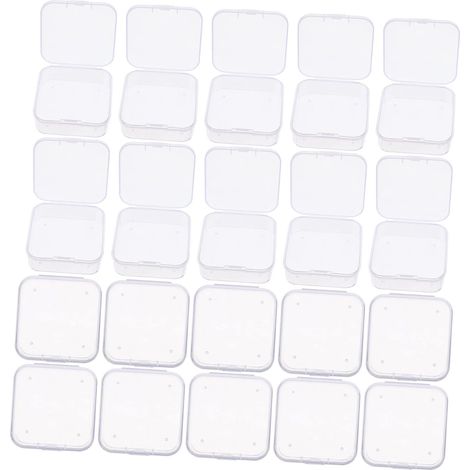 Mini cajas de joyería transparentes con tapa, juego de 30 unidades de plástico. (1/5)