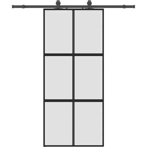 Maison Exclusive - Puerta corredera con herrajes negro 90x205 cm