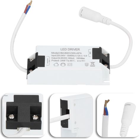 24-W-LED-Treibertransformator mit Kabel, 300 mA Konstantstrom, 220–240 V AC-Eingang, 54–85 V DC-Ausgang (1/5)