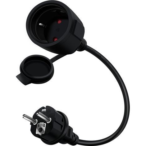 1 Rallonge Électrique Schuko, Câble Cuivre 0.5m, Prises IP44 Étanches, Usage Intérieur Extérieur (1/5)