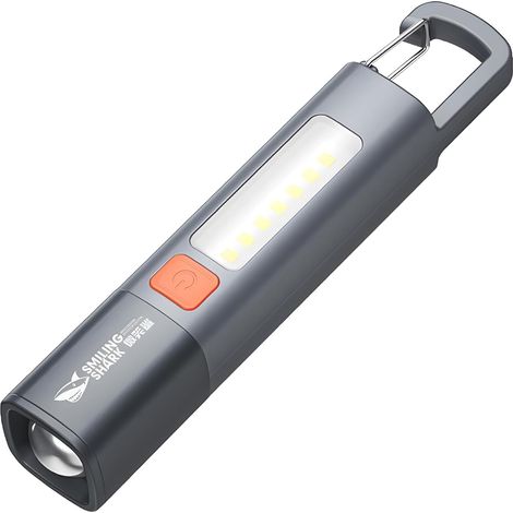 Torcia LED portatile da 1200 mAh, luce da lavoro a LED COB, torcia laterale COB G1, 3 modalità di messa a fuoco zoomabili, bianca, impermeabile, potente e super luminosa per uso quotidiano, emergenza 