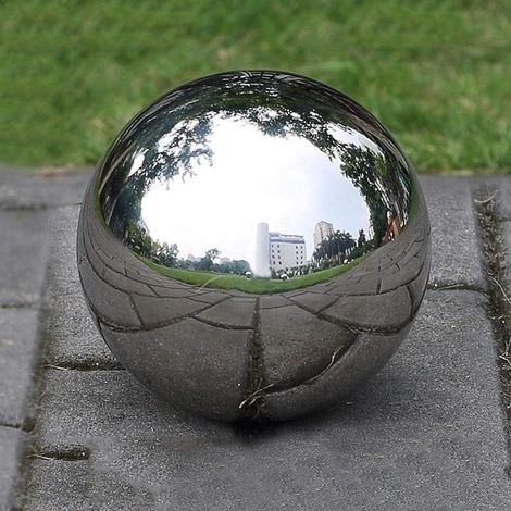 1pc sans Soudure Boule Creuse-Acier Inoxydable Poli Sphères Brillantes Lisse Creux Balles Globe-pour La Maison Ornement de Jardin Décoration (E100mm)