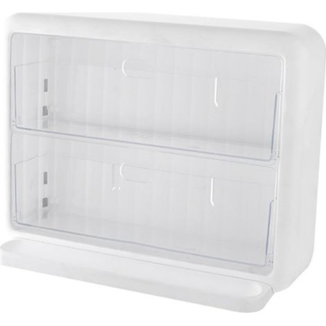 Porte-capsules de café mural en acrylique transparent, compact, pour sachets de thé, idéal pour le bureau. Un niveau sans grille + un niveau à trois compartiments. (1/5)