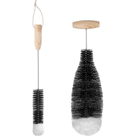 Kit de nettoyage pour bouteilles en verre d'eau gazeuse, petites brosses, accessoires pour bouteilles à col étroit, nettoyant multifonction