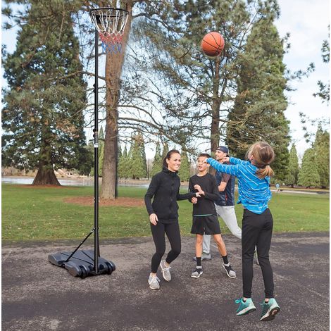 Mobiler Basketballkorb höhenverstellbar 259,08–304,8 cm ohne Brett schwarz HAVRYA (1/3)