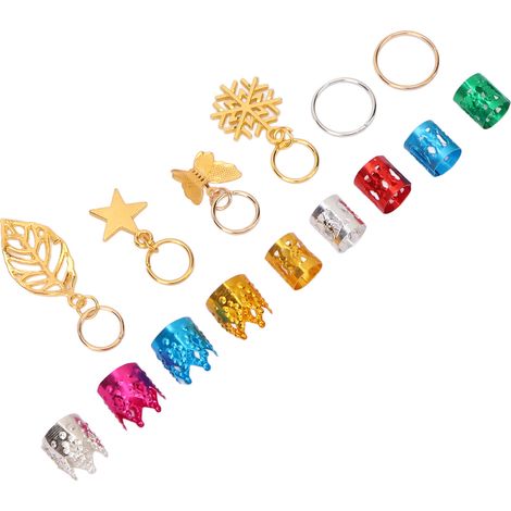 Bijoux pour dreadlocks, perles pour tresses en alliage, bagues de manchette, pendentifs et accessoires de décoration pour cheveux (1/5)