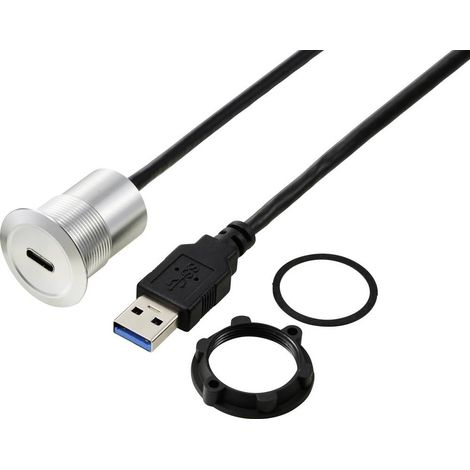 USB-C® (3.1) presa/USB-a (3.0) spina 1 m cavo argento TC-13376308 TRU COMPONENTS Contenuto: 1 pz. (1/3)