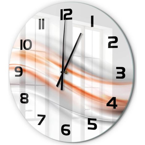 Horloge Murale Ronde Sans Tic-Tac en Verre Moderne Chambre Bureau Abstraction de vague fi 60 cm (1/5)
