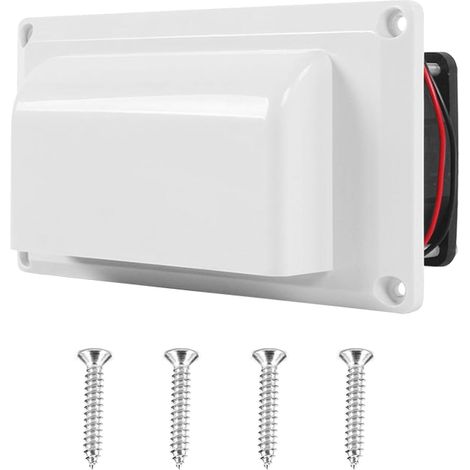 12V-Seitenlüfter für Wohnmobile, Lüftungsventilator mit Befestigungsschrauben, Kunststoff-Abluftventilator für Wohnmobile, Wohnwagen, Boote, Yachten (weiß)