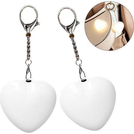 Confezione da 2 luci LED per borsetta con sensore, ricaricabili, a forma di cuore, portatili, automatiche, ideali come set regalo. (1/5)