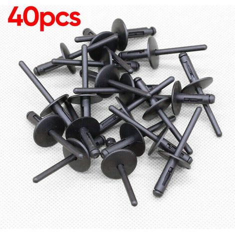 Lot de 40 rivets aveugles en plastique Baoma S04, clips de voiture, clips d'aile, supports d'aile à expansion