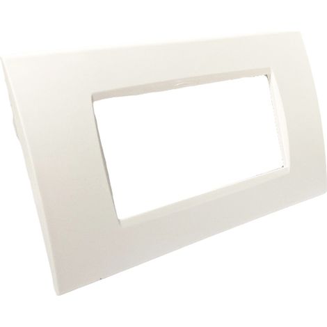 Placchetta per interruttore a 4 posti bianca cassetta 504 compatibile con bticino living light supporto cover (1/2)