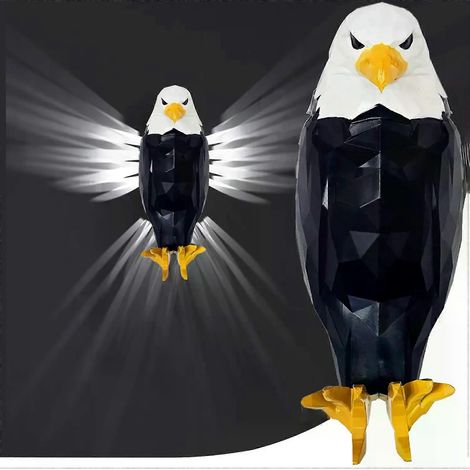 Wandleuchte „Weißkopfseeadler“, Wandmontage, Adlerlampe für Schlafzimmer, Wohnzimmer, Flur, batteriebetrieben (1/4)