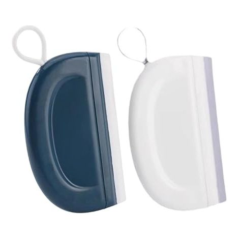 Mini Raclette Douche et Voiture, Raclette Vitre Silicone (PP + TPR) Miroir Salle de Bain, Cuisine et Fenêtres, Nettoyage Petit Format, Blanc (1/5)