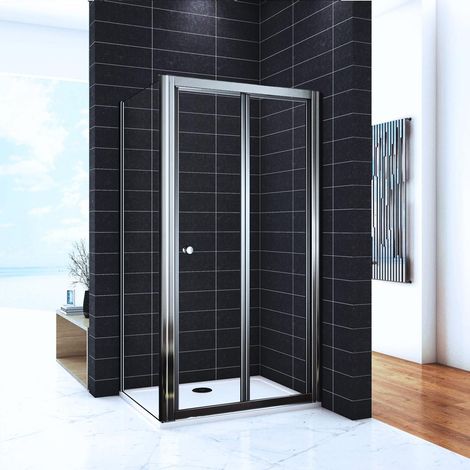 Box Doccia Angolare 185 cm Porta Scorrevole a Soffietto in Vetro Temperato 4 mm Parete Fissa in vetro 5 mm Telai Cromati Lucidi 80x80 cm (1/5)