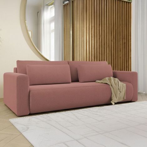 Schlafsofa 2-Sitzer Erbezzo, mit Stauraum, Klappmechanismus, verstellbar, 240x105 cm, Rosa (1/5)