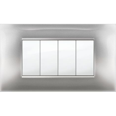 PLACCA MIVIDA PLANA ALLUMINIO CHIARO 4P- 1,0 pz
