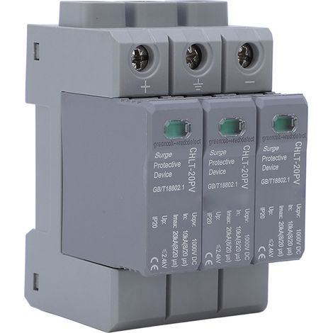 Dreiphasiger 1000-V-Photovoltaik-Überspannungsschutz, feuerhemmendes Polycarbonatgehäuse, Schutzart IP20 (1/5)