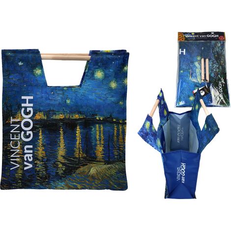 Borsa con manico in legno NIGHT ON THE RHONE borsa in tessuto VAN GOGH (1/5)