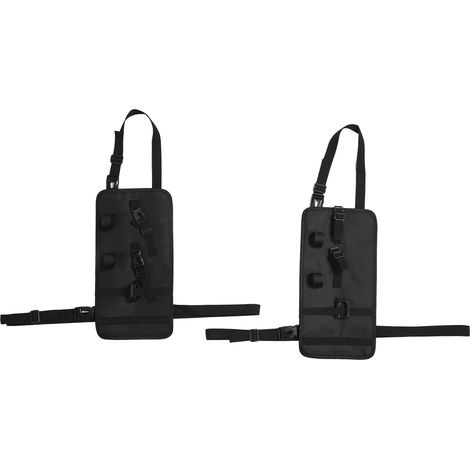 Lot de 2 supports de canne à pêche pour voiture, en tissu Oxford, avec sangle réglable, pour siège arrière, compatible avec voitures, camionnettes et fourgonnettes. (1/5)