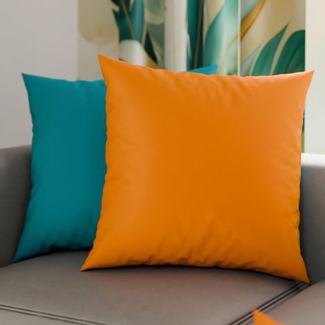 Lot de 2 Taies d'oreiller de Lit 35x35 cm, Housses de Coussin Unies Double Face Orange, Taie Oreiller 100% Microfibre Hypoallergénique (1/3)