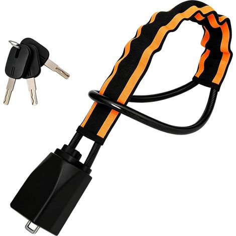 Geeignet für Sicherheitsgurtschlösser (kompaktes Design, verdicktes Stahlseil reflektierende Ausführung in Schwarz und Orange). (1/3)
