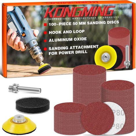 Schleifscheiben 50mm Klett 100 Stück Körnung 80 P80 (1/5)