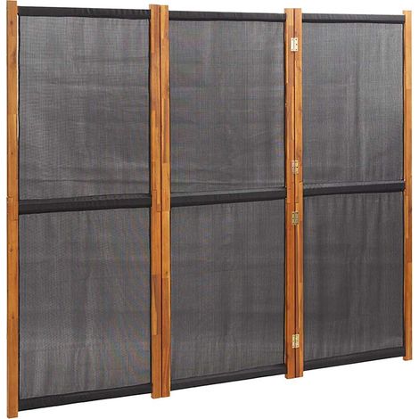 vidaXL Biombo divisor de 3 paneles negro 210x180 cm (1/2)