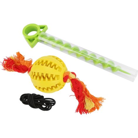 Balle jaune 8cm jouet molaire chien caoutchouc résistant morsure nettoyage dentaire outil pour petits moyens grands chiens (1/5)