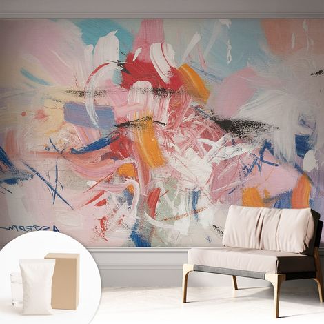 Tapete Vliestapete mit Kleber- abwaschbar - Raumgestaltung Schlafzimmer Wohnzimmer Tapete Harmonische Abstraktion 312x219 cm (1/5)