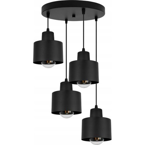LÁMPARA DE TECHO MODERNA COLGANTE LÁMPARA LED NEGRA (1/5)