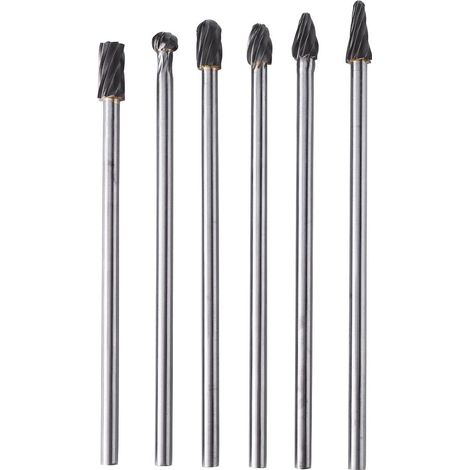Kit de 6 Fraises Rotatives en Carbure de Tungstène - Tige 6mm - Tête 10mm - Outil Dremel (1/5)