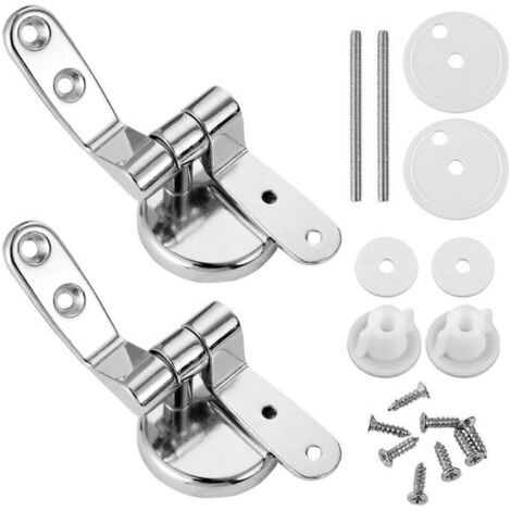 Kit de Réparation pour Couvercle de Toilette - JINFGERNE - Charnières Réglables et Outils Inclus, Compatible avec la Plupart des Toilettes, Installation Facile, Matériaux Durables (1/5)