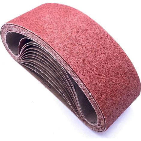 Bande abrasive 3x21 pouces, 40 grains, oxyde d'aluminium, papier de ponçage pour ponceuse à bande, lot de 12, 76x533 mm, idéal bois et métal (1/5)