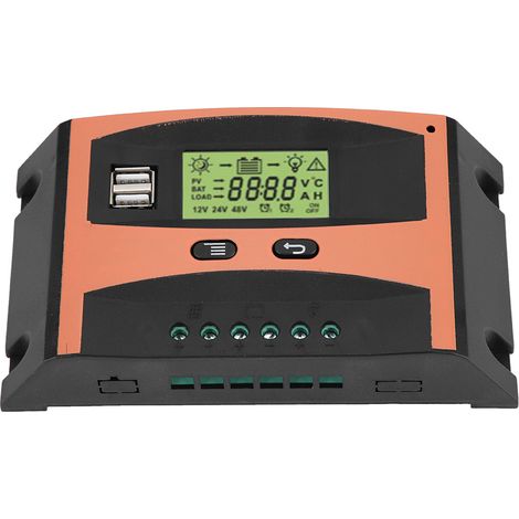 Régulateur de tension solaire MPPT 12 V/24 V avec écran LCD et contrôleur de batterie automatique 50 A (1/5)