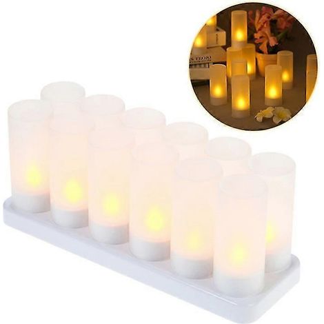 Bougies LED rechargeables, bougies chauffe-plat, bougies LED sans flamme, bougies chauffe-plat, décoration intérieure (1/5)