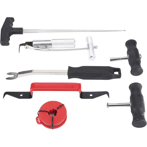Kit de 7 pièces pour démontage de pare-brise, outil de coupe pour vitre auto, ensemble de désassemblage de vitre de voiture (1/5)