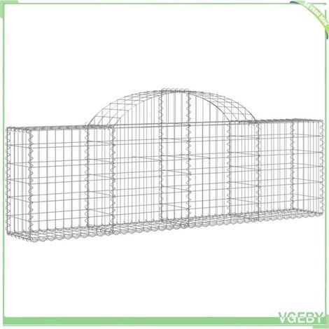 Panier de gabion arqué - FAFEICY - Mod. 153483 - 200x30x60/80 cm - Fer galvanisé - Fil 3,5 mm (1/4)