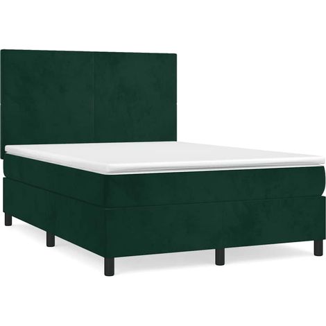 Maison Exclusive - Giroletto a Molle con Materasso Verde Scuro 140x190 cm Velluto
