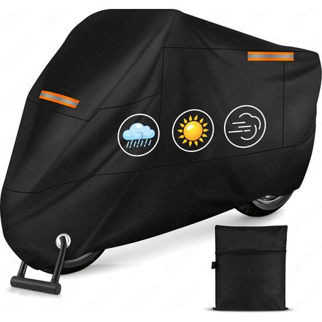 Housse de Moto,Bache Motos Fabriquée en Tissu Oxford 210D,bâches vec des Bandes réfléchissantes adaptée à Une variété de modèles de Motos,bache Exterieur Impermeable 245x105x125cm
