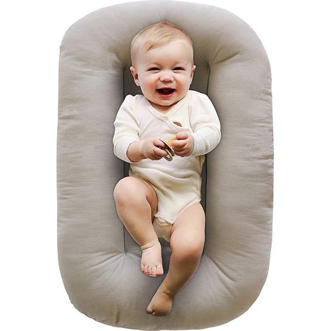 1 Transat et siège de sol pour bébé, Coton biologique, Rembourrage fibres, Lavable machine, Nouveau-né (1/5)