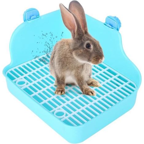 1 Bac à litière,Plastique,Carré,Vert,Lapin,Chinchilla,Cochon d'Inde