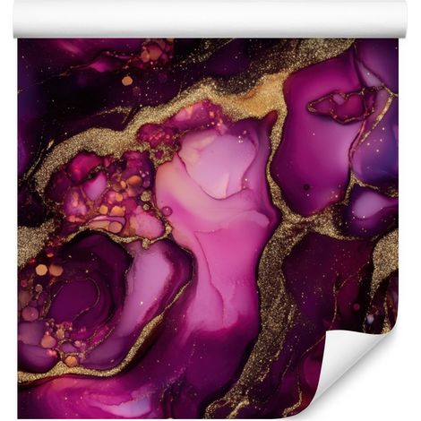 Papel pintado tinta burdeos, morado, burdeos y ciruela 50x1000 cm (1/5)