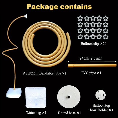 Kit arche a ballons irregulier 2,5m support colonne deformable couleur or decoration mariage anniversaire fete (1/3)