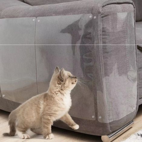 Lot de 4 protections auto-adhésives avec épingles pour meubles contre les griffades de chat 43 x 30 cm (1/4)