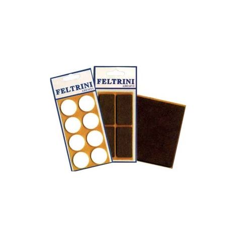 FELTRINI ADESIVI- - quadri mm.100x100 colore marrone - 50 blister CP