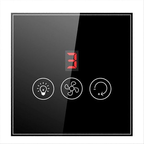 Contrôleur intelligent Tuya, prise UE, pour ventilateur de plafond et lampe, contrôle à distance de la vitesse via application mobile, compatible avec les appareils domotiques, noir. (1/5)