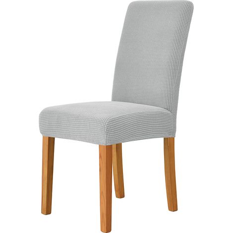 HOUSSE de chaise GRIS CLAIR GRIS ÉPAIS à carreaux (1/5)